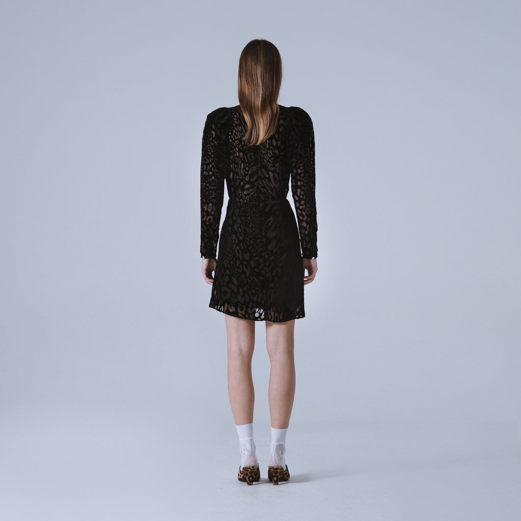 Sveta Milano Abito Cambridge in velluto con motivo leopardo 50% di sconto con spedizione gratuita