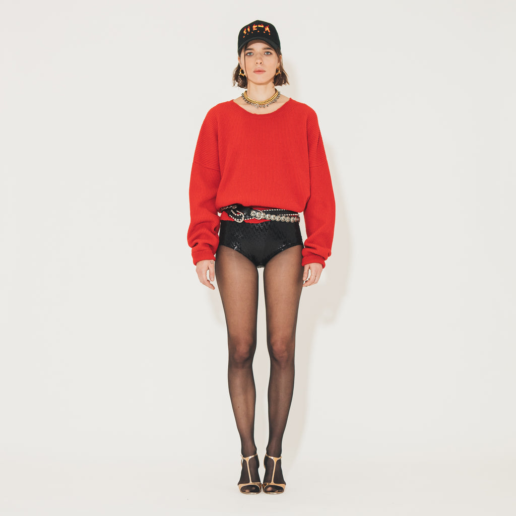 Sveta Milano Maglione girocollo Lilith rosso in misto cashmere In Linea