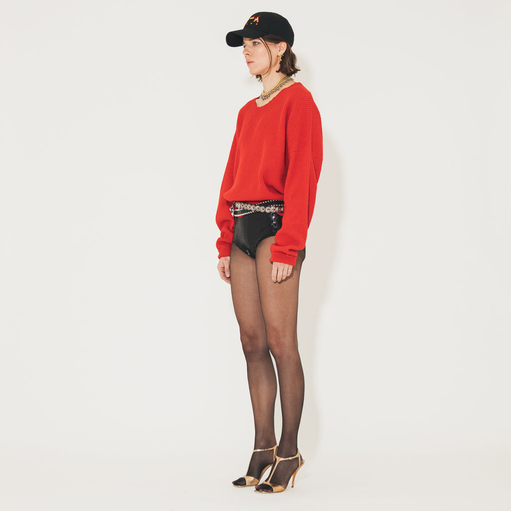 Sveta Milano Maglione girocollo Lilith rosso in misto cashmere In Linea