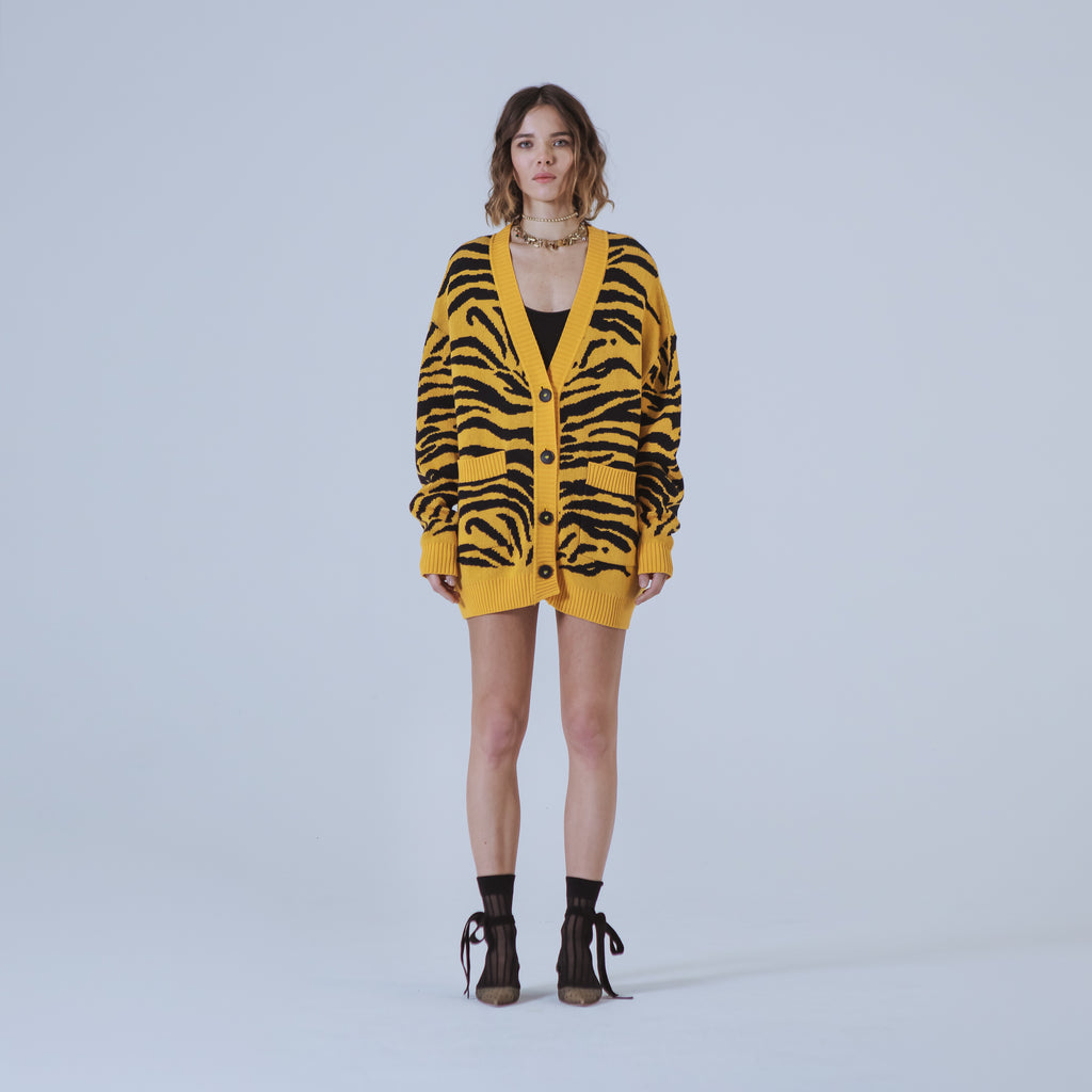 Sveta Milano Cardigan lungo jacquard Georgia in giallo e nero Convenienza