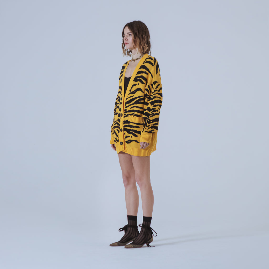 Sveta Milano Cardigan lungo jacquard Georgia in giallo e nero Convenienza