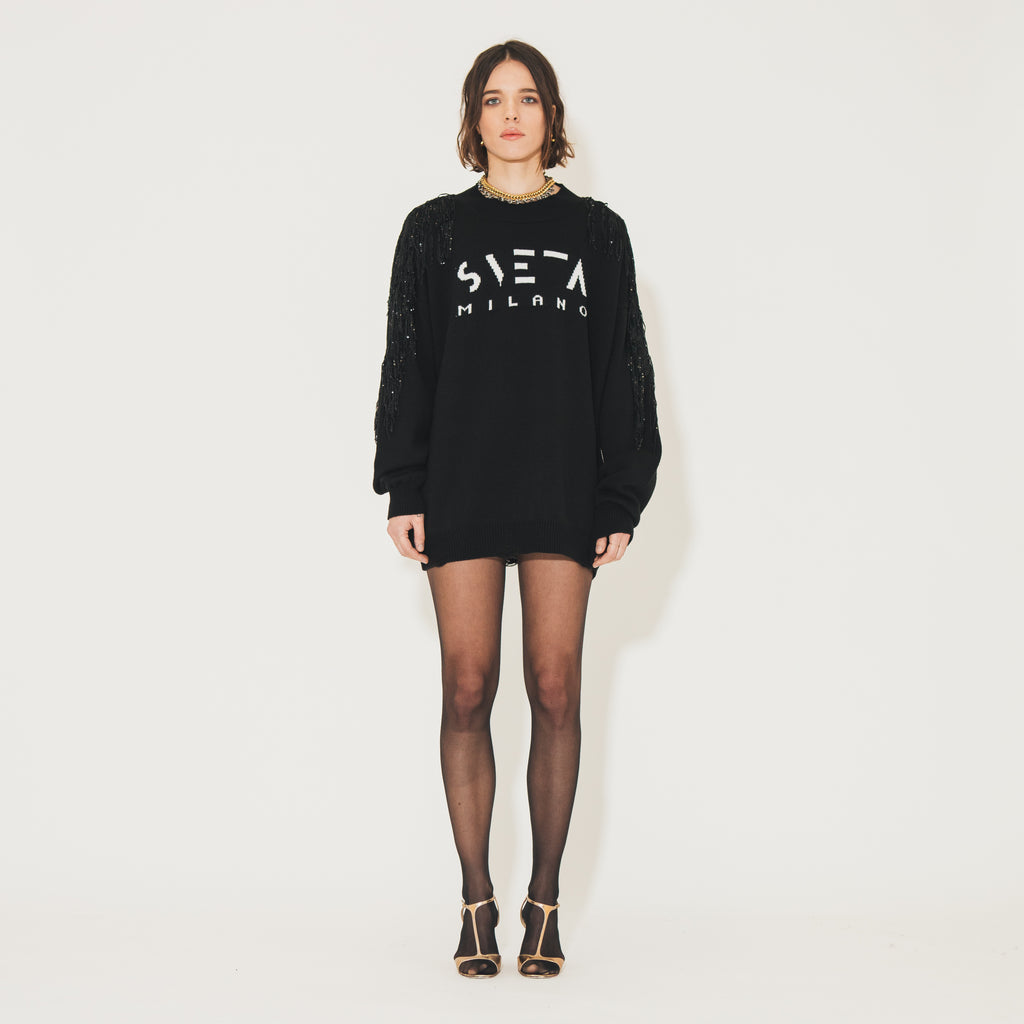Sveta Milano Maglione lungo Ermione con logo Sveta Milano Spedizione gratuita