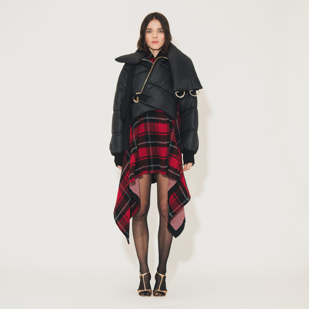 Sveta Milano Poncho in lana Paddington con piumino corto Fino al 55% di sconto