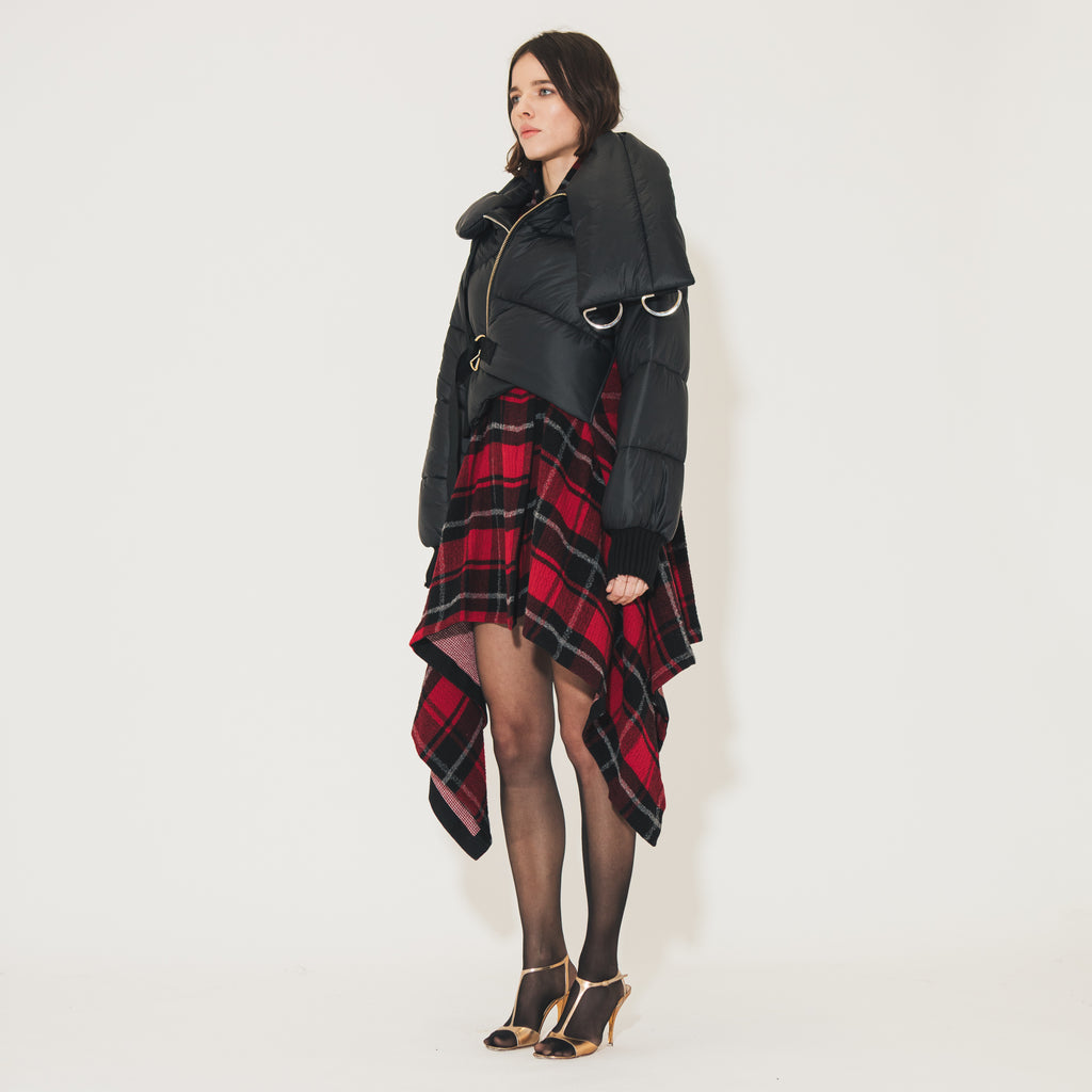 Sveta Milano Poncho in lana Paddington con piumino corto Fino al 55% di sconto