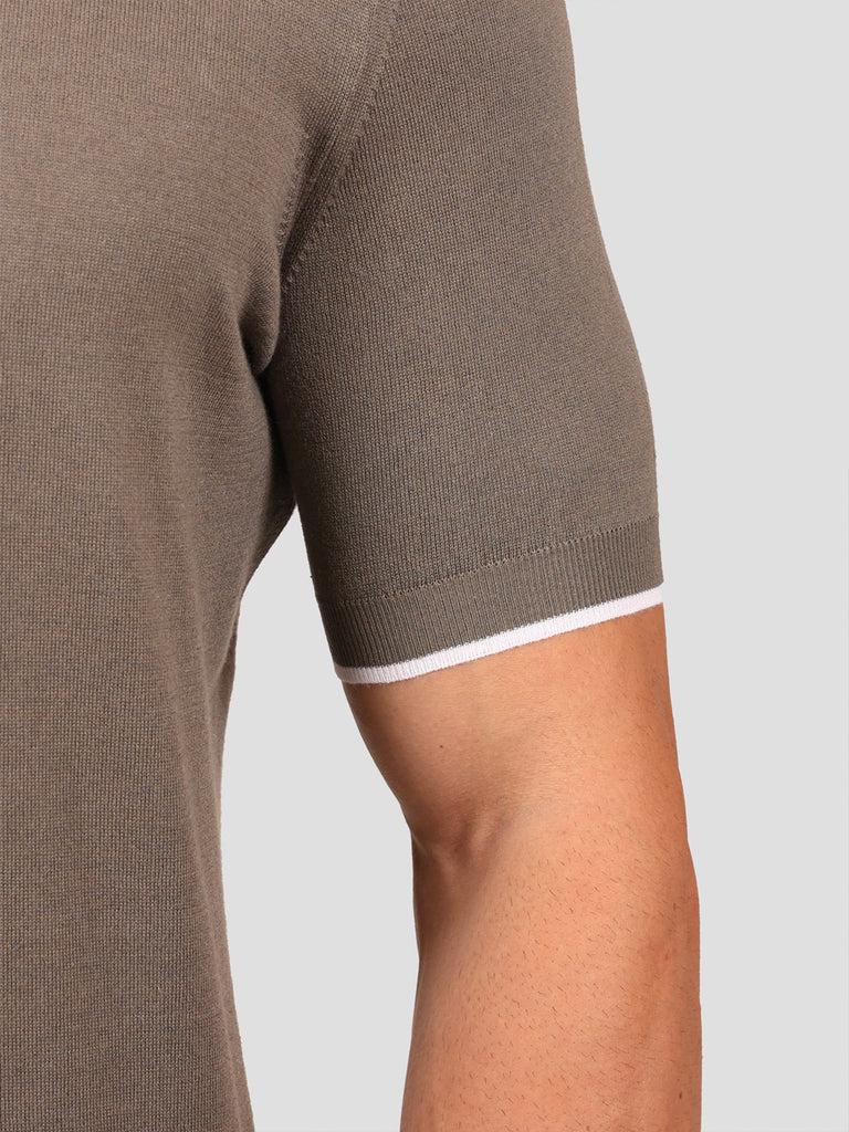 Svevo Maglia Polo 80% Cotone - 20% Seta Grigia e Bianca Qualità Garantita