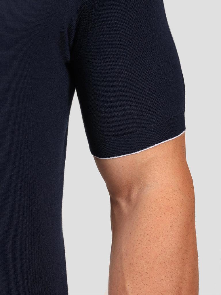 Svevo Maglia Polo con Zip 100% Cotone Supersoft Blu Negozi Online