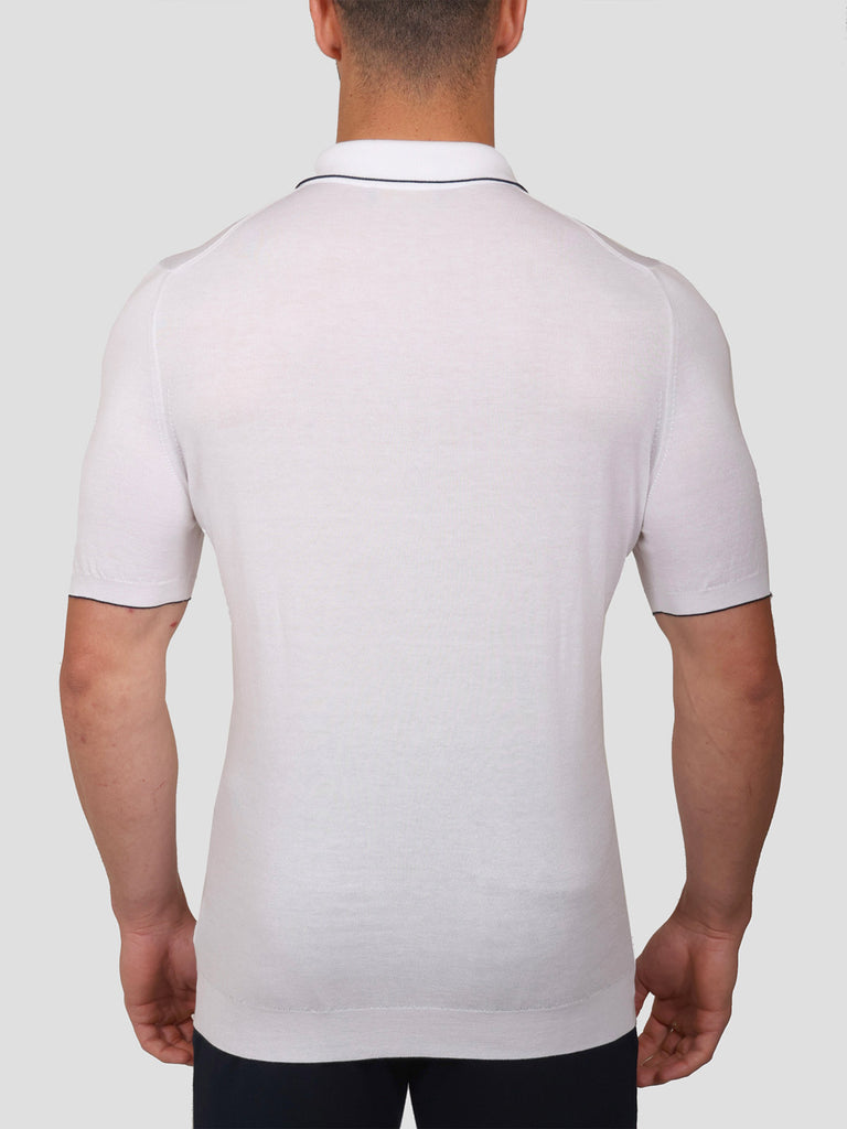 Svevo Maglia Polo con Zip 100% Cotone Supersoft Bianca Consegna Veloce