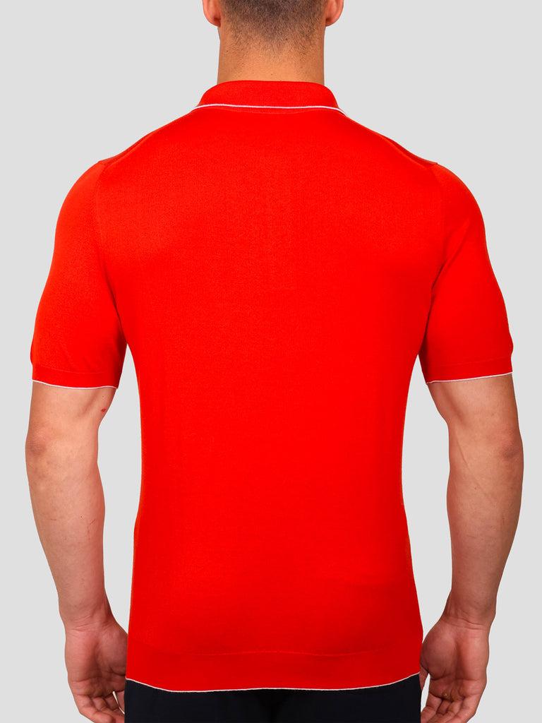 Svevo Maglia Polo con Zip 100% Cotone Supersoft Arancione Promozione Limitata