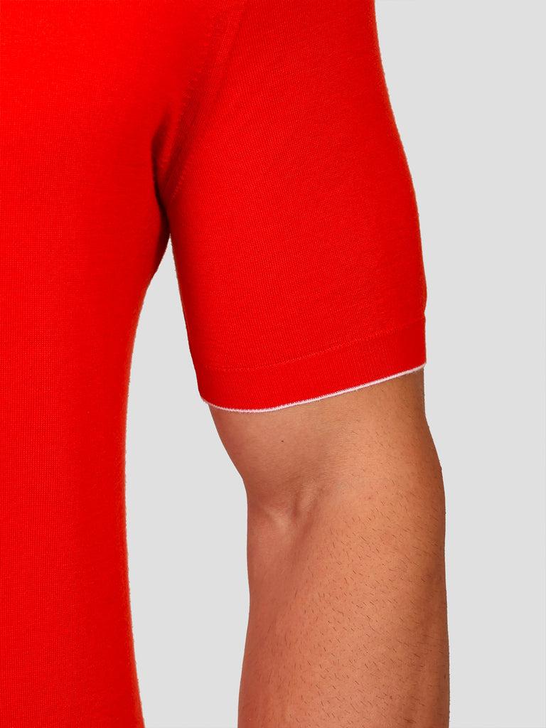 Svevo Maglia Polo con Zip 100% Cotone Supersoft Arancione Promozione Limitata