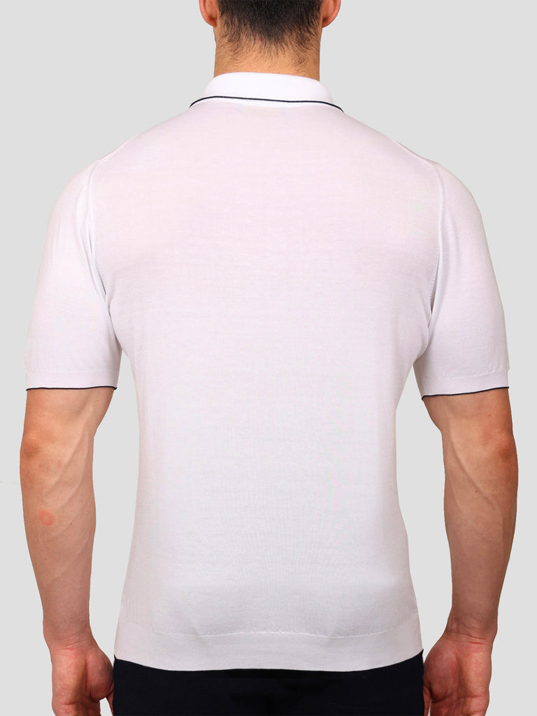 Svevo Maglia Polo con Zip 100% Cotone Supersoft Bianca Fino Al -60%