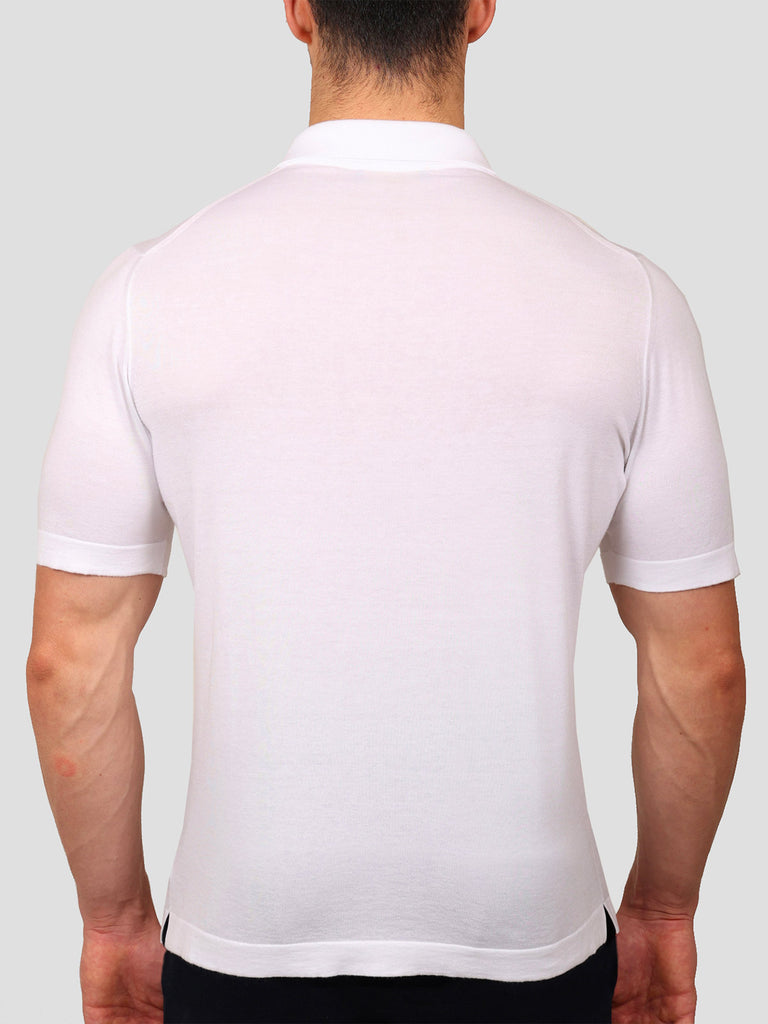 Svevo Polo scollo a V 100% Cotone Supersoft Bianca Shopping Online