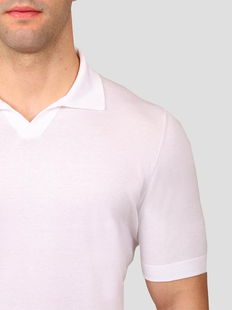 Svevo Polo scollo a V 100% Cotone Supersoft Bianca Shopping Online