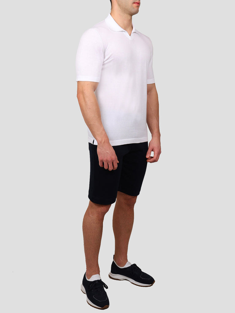 Svevo Polo scollo a V 100% Cotone Supersoft Bianca Shopping Online