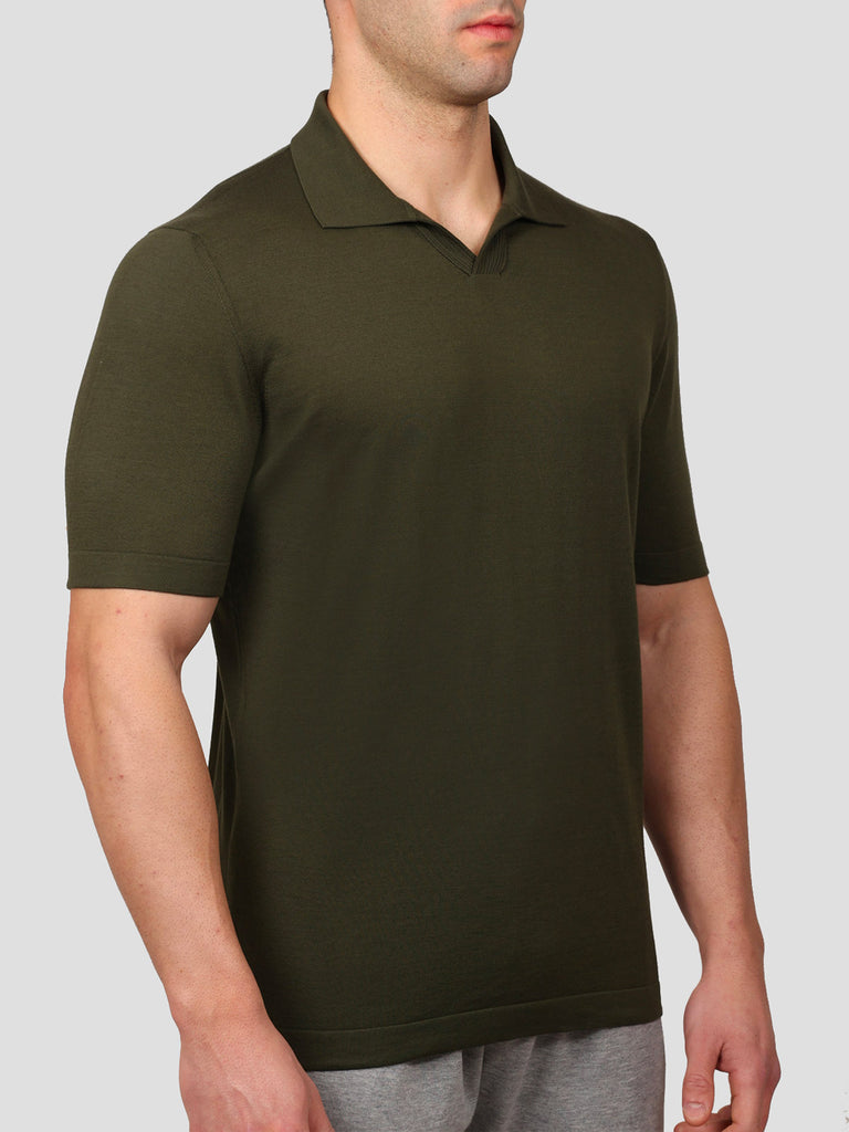 Svevo Polo scollo a V 100% Cotone Supersoft Verde Sottocosto
