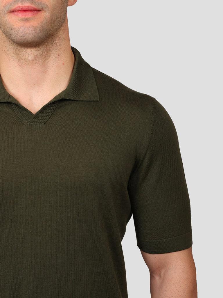 Svevo Polo scollo a V 100% Cotone Supersoft Verde Sottocosto
