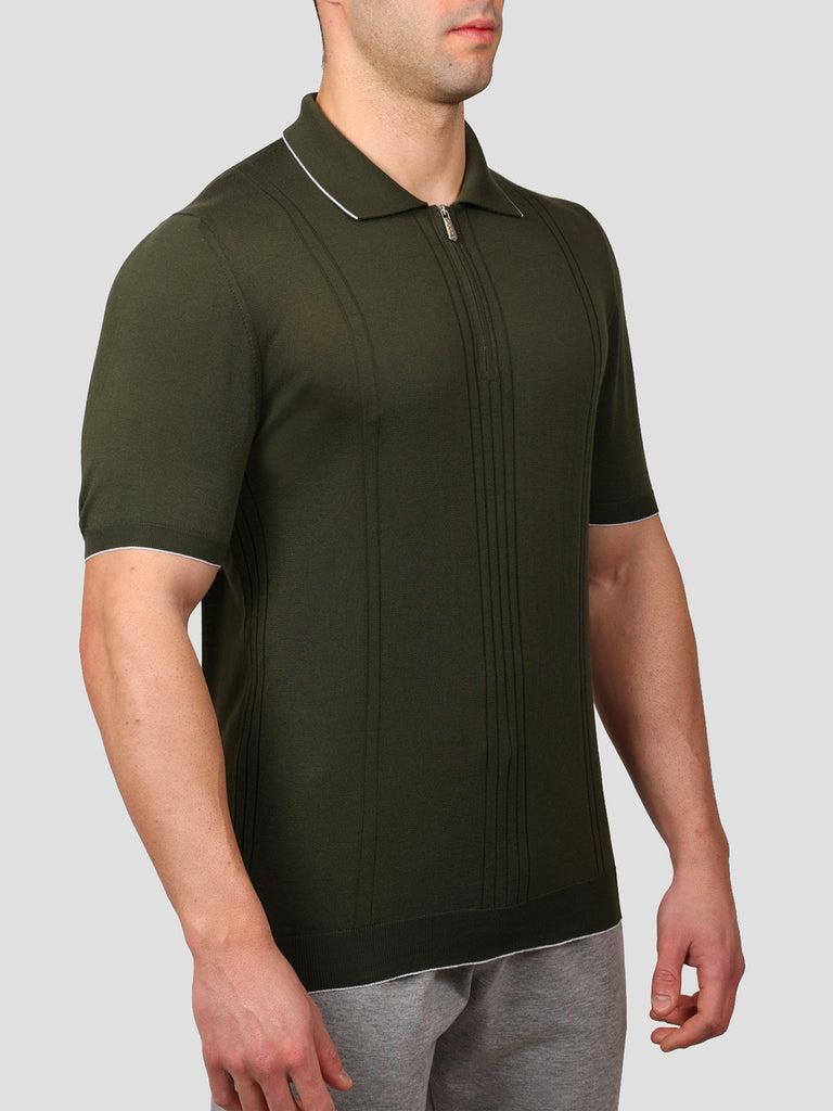 Svevo Maglia Polo con Zip 100% Cotone Supersoft Verde Convenienza