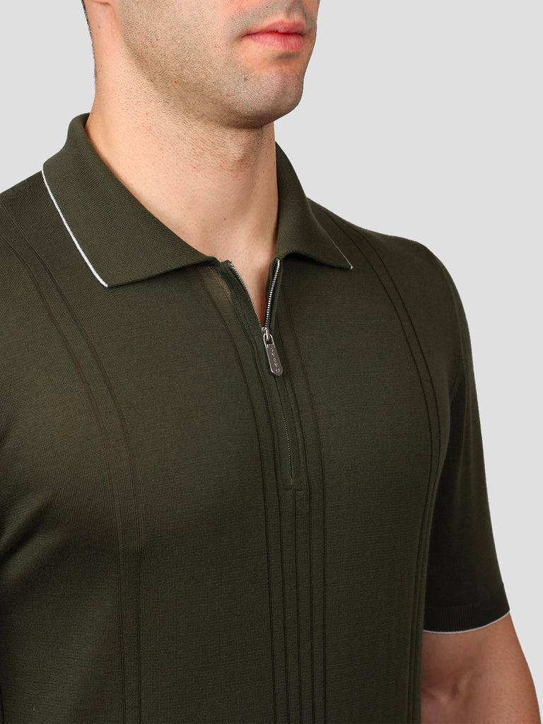 Svevo Maglia Polo con Zip 100% Cotone Supersoft Verde Convenienza