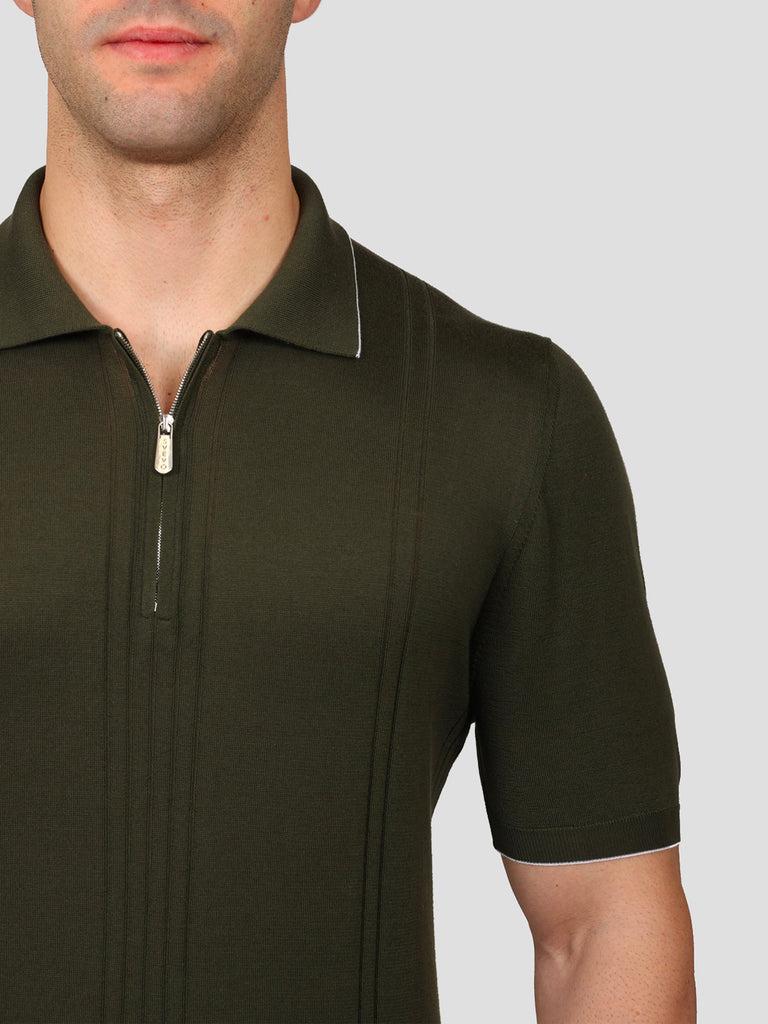 Svevo Maglia Polo con Zip 100% Cotone Supersoft Verde Convenienza