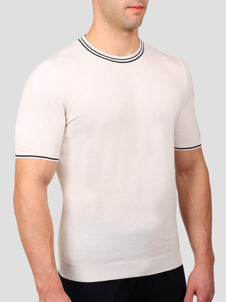 Svevo Maglia Girocollo 100% Cotone Makò Panna Sconto