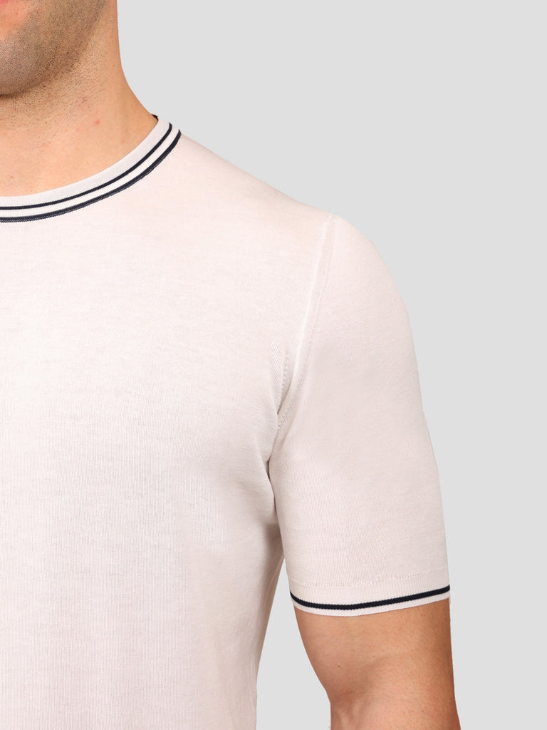 Svevo Maglia Girocollo 100% Cotone Makò Panna Sconto