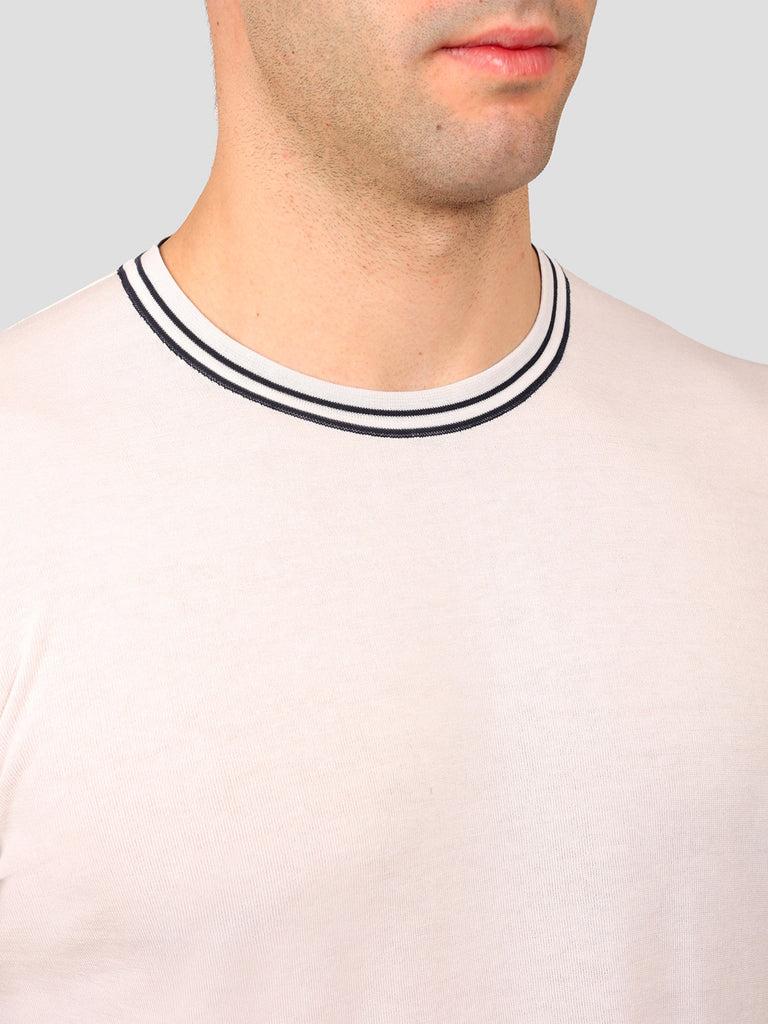 Svevo Maglia Girocollo 100% Cotone Makò Panna Sconto