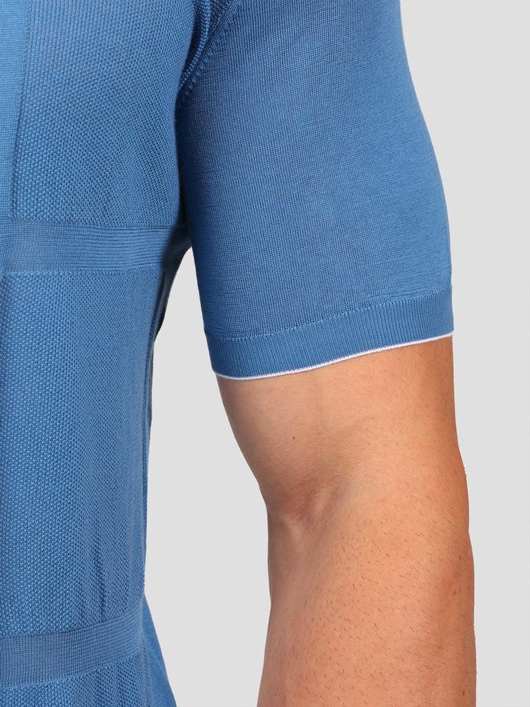Svevo Maglia Polo con Zip 100% Cotone Makò Bluette Offerta