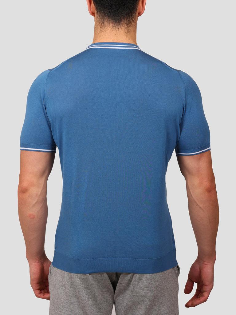 Svevo Maglia Girocollo 100% Cotone Makò Bluette Offerte