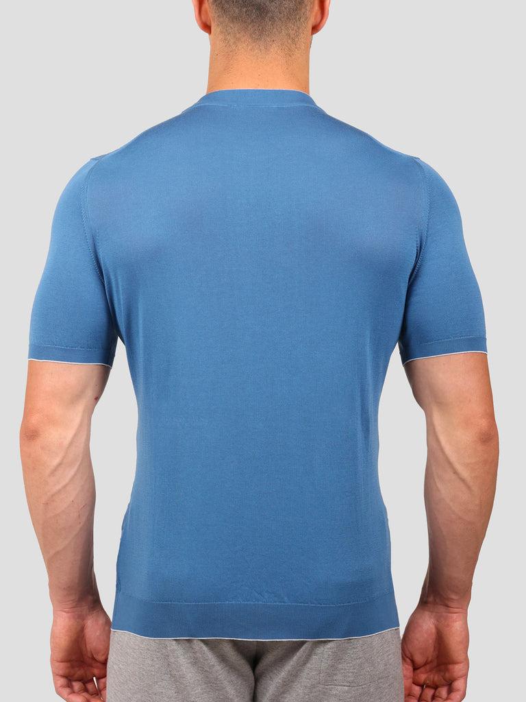 Svevo Maglia Girocollo 100% Cotone Makò Bluette Vendita Calda