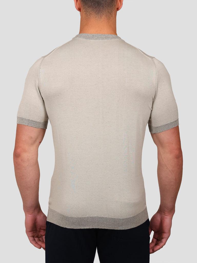 Svevo Maglia Girocollo in Carbonio Beige Saldi Di Fabbrica