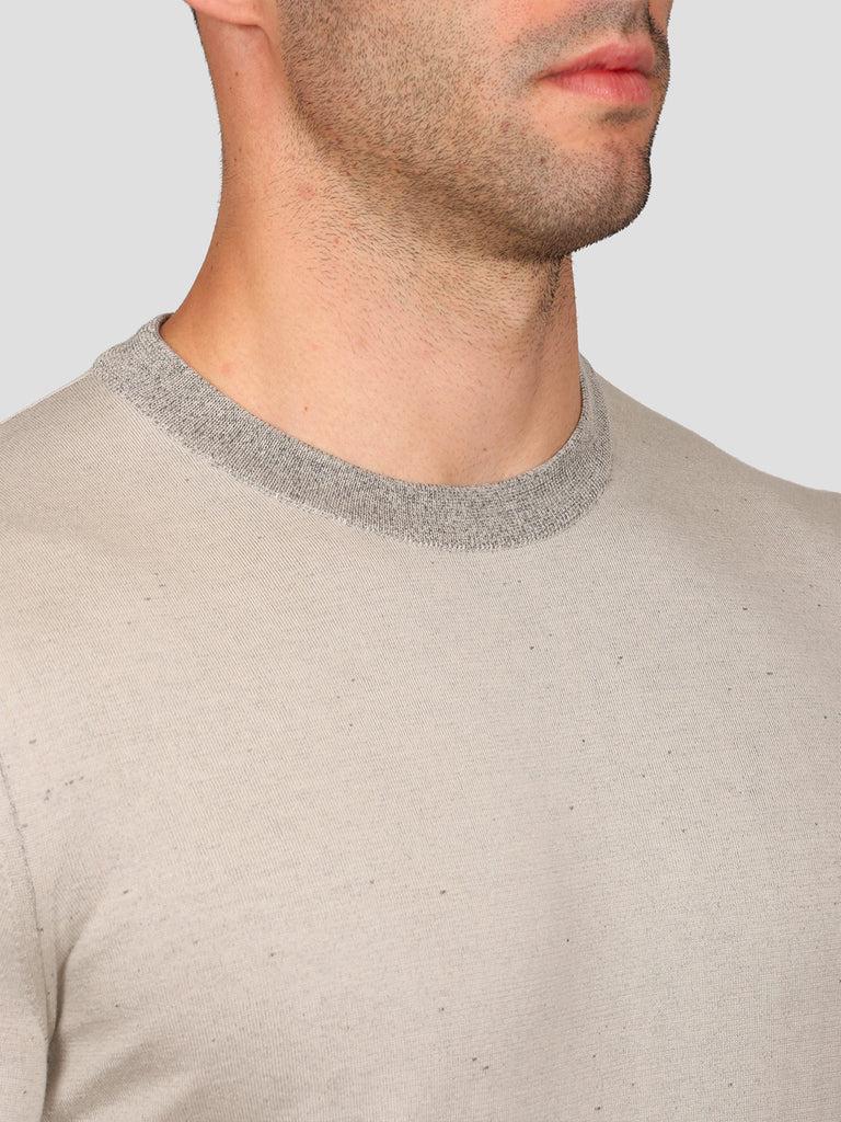 Svevo Maglia Girocollo in Carbonio Beige Saldi Di Fabbrica