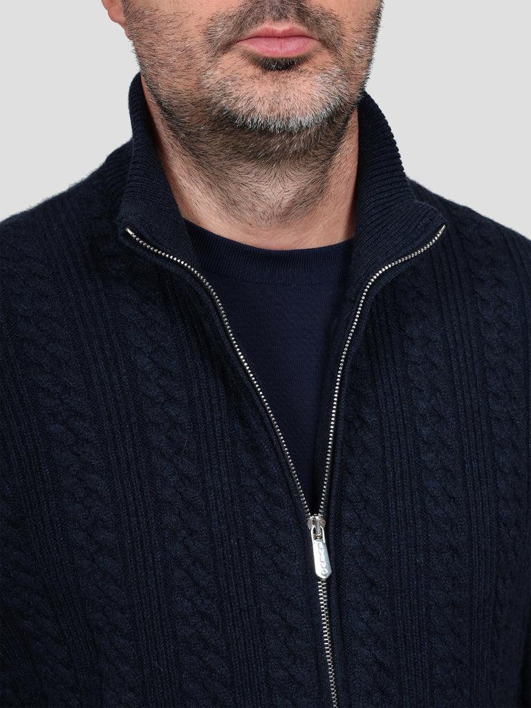 Svevo Giubbotto 100% Cashmere Blu Nuovo