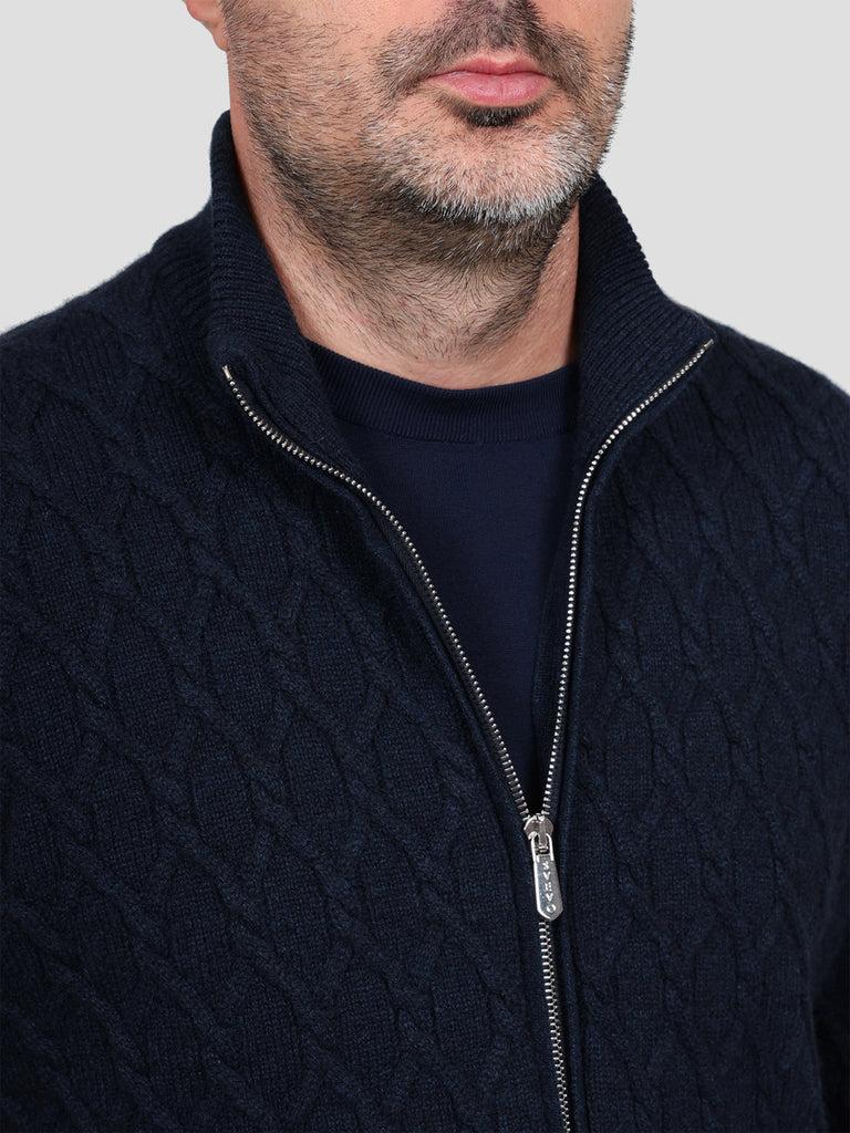 Svevo Giubbotto in Cashmere Blu Consegna Veloce