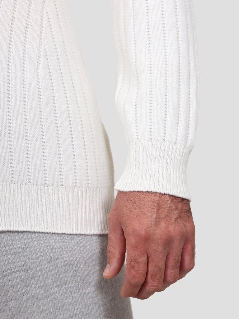 Svevo Lupetto con zip 100% Lana Bianco Affare Del Giorno