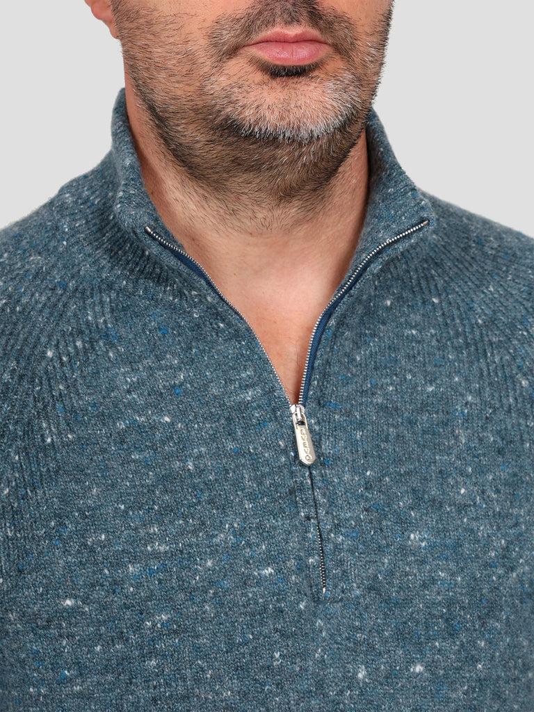 Svevo Lupetto con zip Lana Cashmere e Poliammide Blu Convenienza
