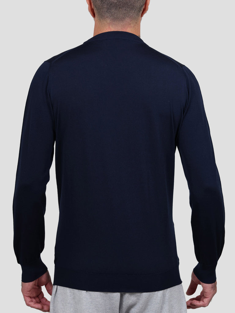 Svevo Maglia Girocollo Lana Merino Superfine 160's Blu Negozio