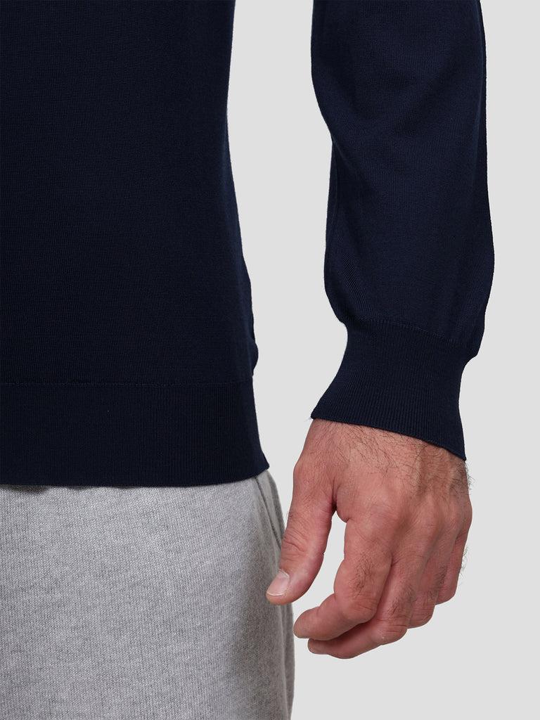 Svevo Maglia Girocollo Lana Merino Superfine 160's Blu Negozio