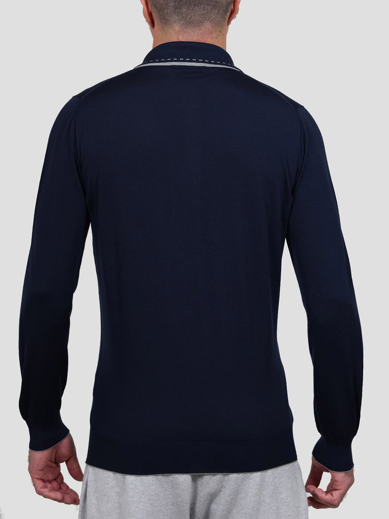 Svevo Maglia Polo Lana Merino Superfine 160's Blu Economico