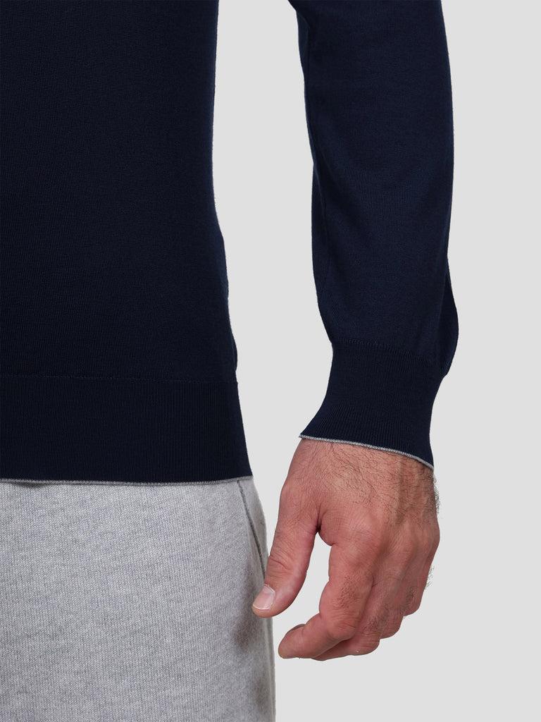 Svevo Maglia Polo Lana Merino Superfine 160's Blu Economico