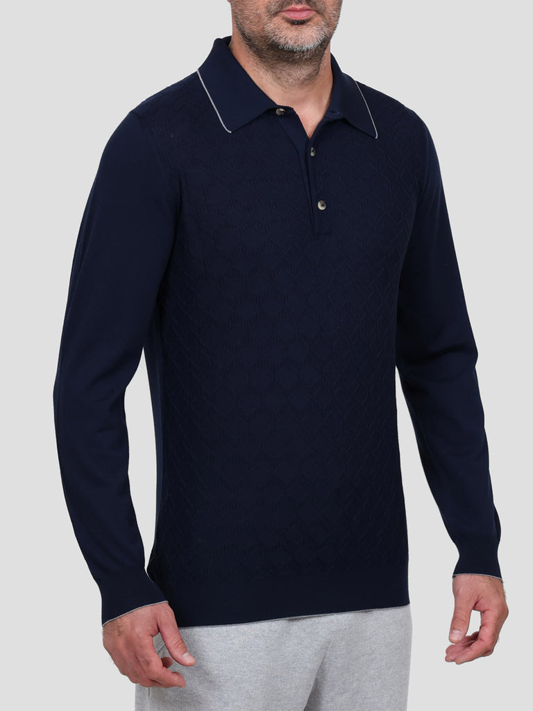 Svevo Maglia Polo Lana Merino Superfine 160's Blu Online