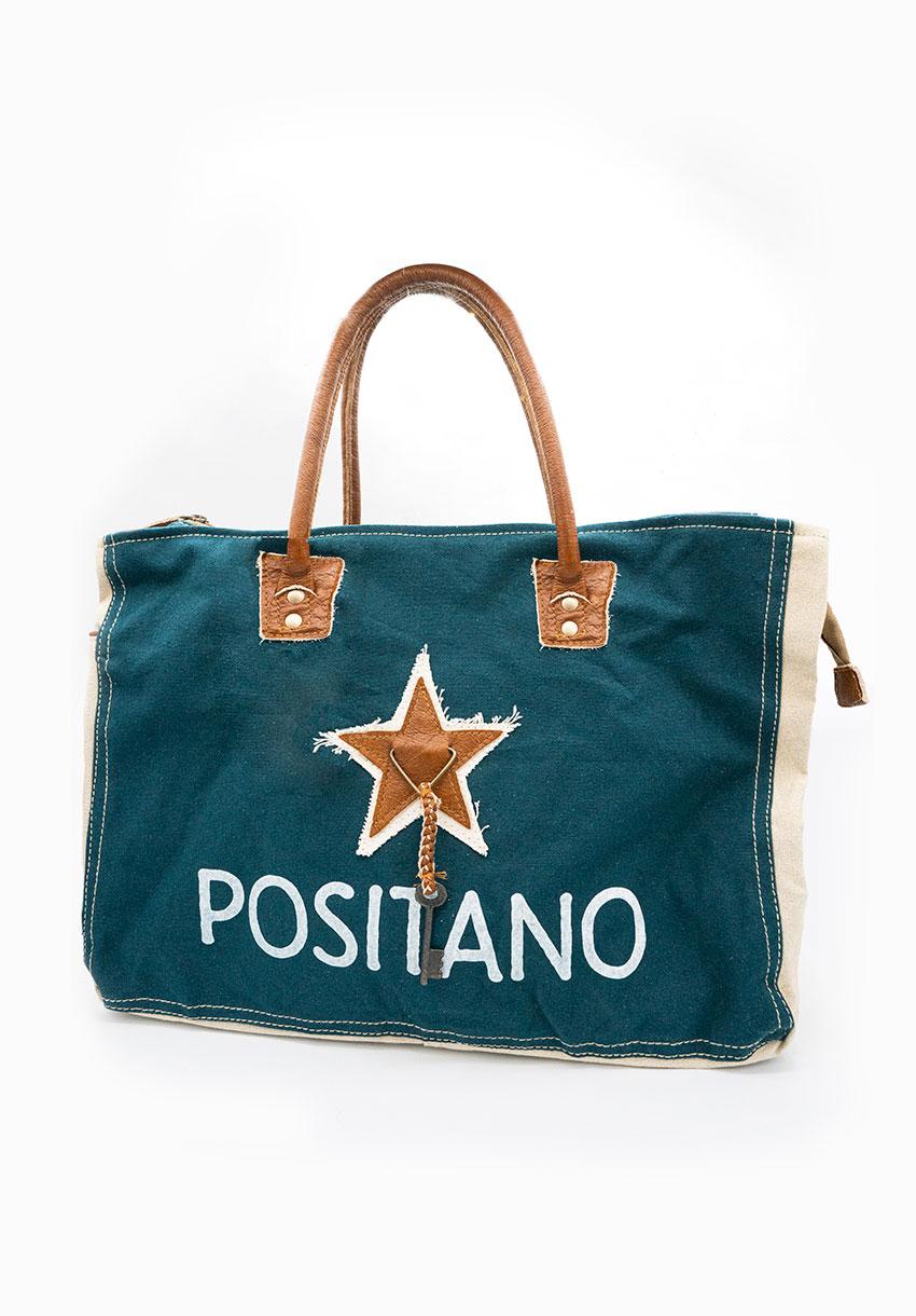 Temptation Positano Borsa Positano in cotone e pelle Affare Del Giorno