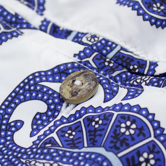 Ulturale Costume bianco con paisley blu – Ulturale Pezzi Unici