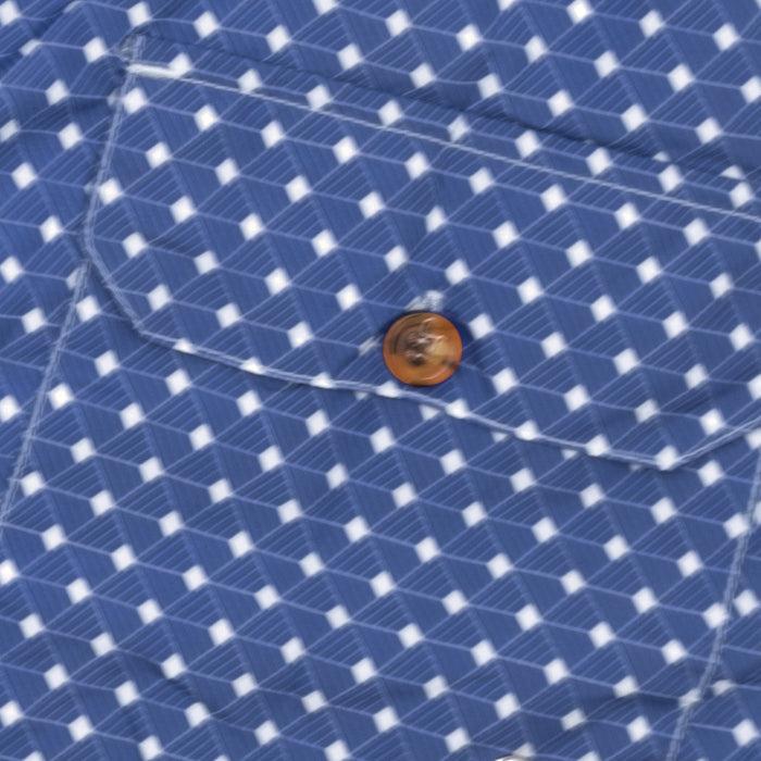 Ulturale Costume con pattern geometrico quadrato blu e bianco – Ulturale Soddisfazione Garantita