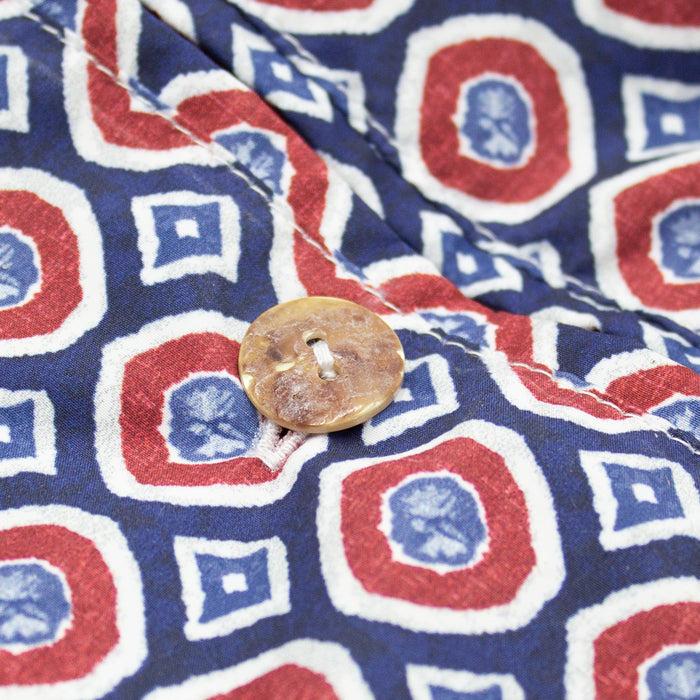 Ulturale Costume con pattern geometrico rosso blu e bianco – Ulturale Promozione Limitata