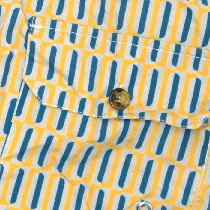 Ulturale Costume con pattern geometrico verticale giallo e blu – Ulturale Affare Del Giorno