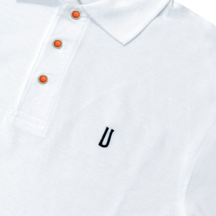 Ulturale Polo bianca con bottoni in corallo e argento in 100% cotone - Ulturale Sottocosto