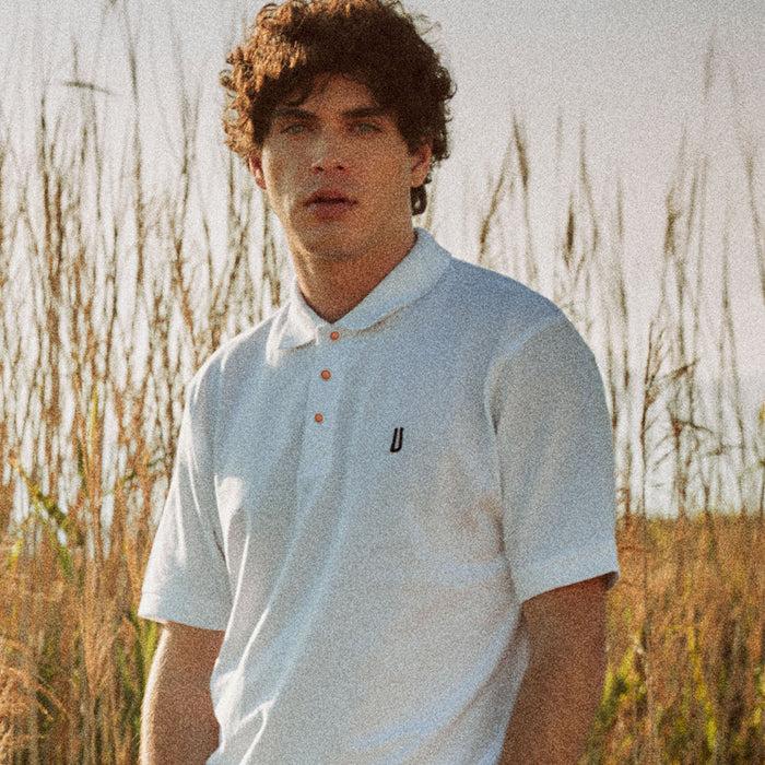 Ulturale Polo bianca con bottoni in corallo e argento in 100% cotone - Ulturale Sottocosto