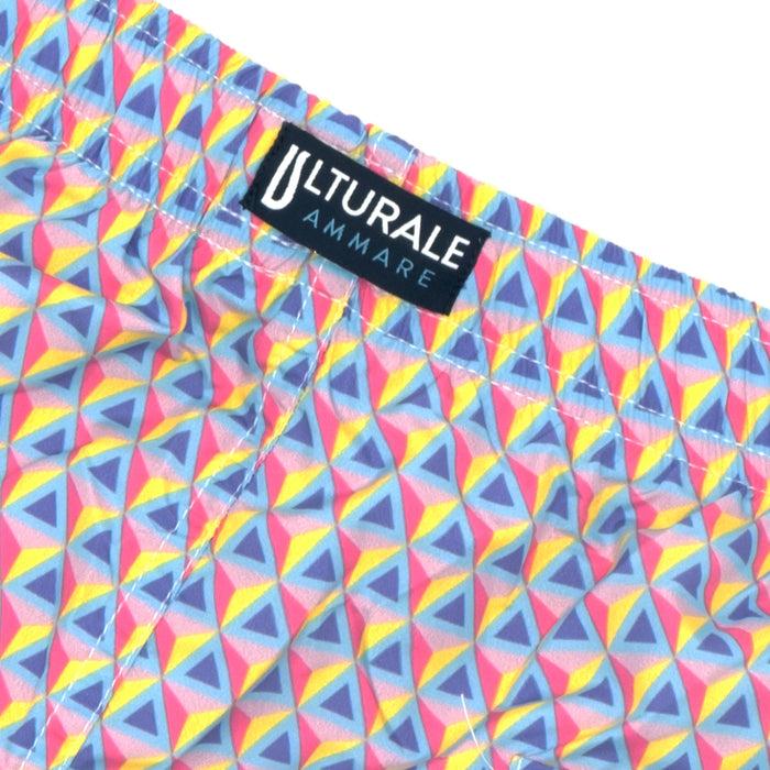 Ulturale Costume con pattern prisma rosa fuxia viola azzurro e giallo – Ulturale Italia