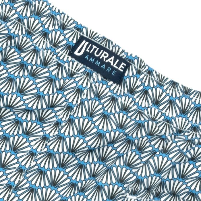 Ulturale Costume con pattern ventagli bianco e azzurro – Ulturale Hotsell