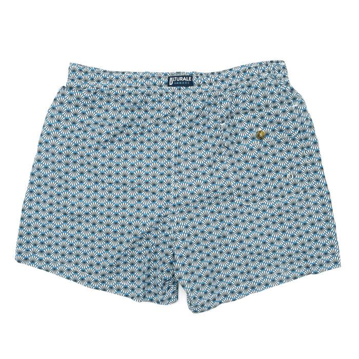 Ulturale Costume con pattern ventagli bianco e azzurro – Ulturale Hotsell