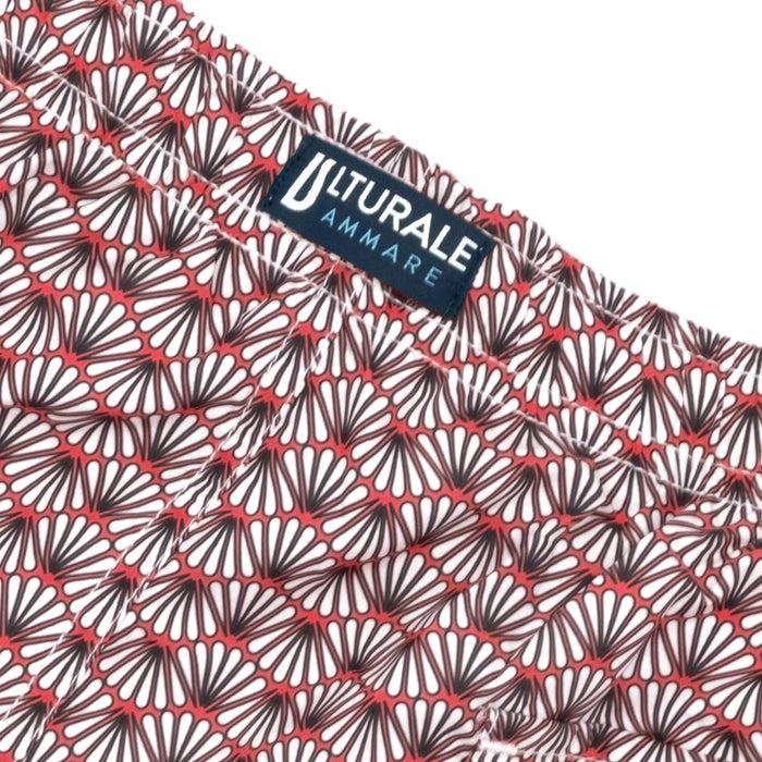 Ulturale Costume con pattern ventagli bianco e rosso – Ulturale Vendita Calda